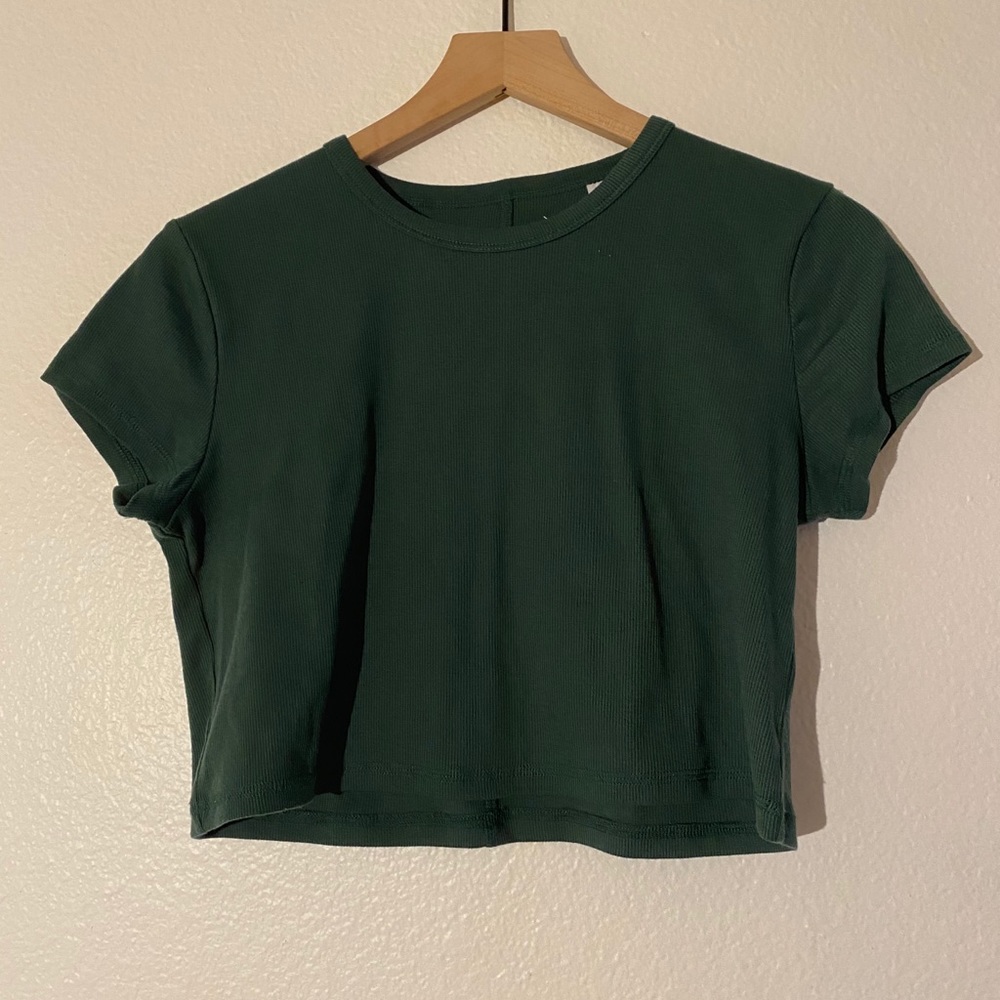 dark green crop top